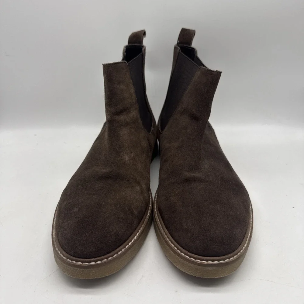 ZARA Brown Boots Men‎ 43 US 10 Suede Chelsea Pull On Casual Minimalist